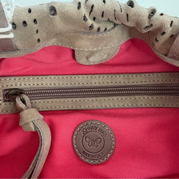 JOHNNY WAS Fiorire Vanessa Crossbody Boho Handbag! New Italian Tan Leather. Boho - Picture 11 of 14